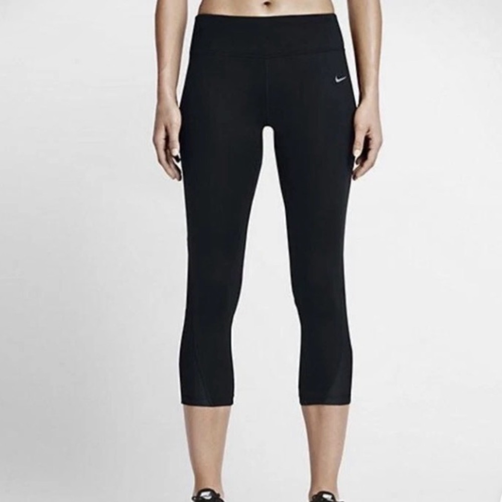 Nike Power Running Cropped Legging Tight Black Dri-Fit Womens XL 749457-010